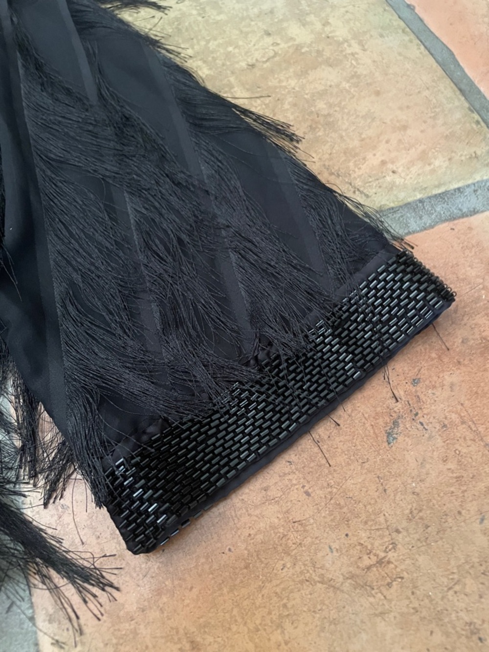 H&M Edition Feather Texture Sequin Mock Neck Black Blouse Size S New NWT - Picture 7 of 14